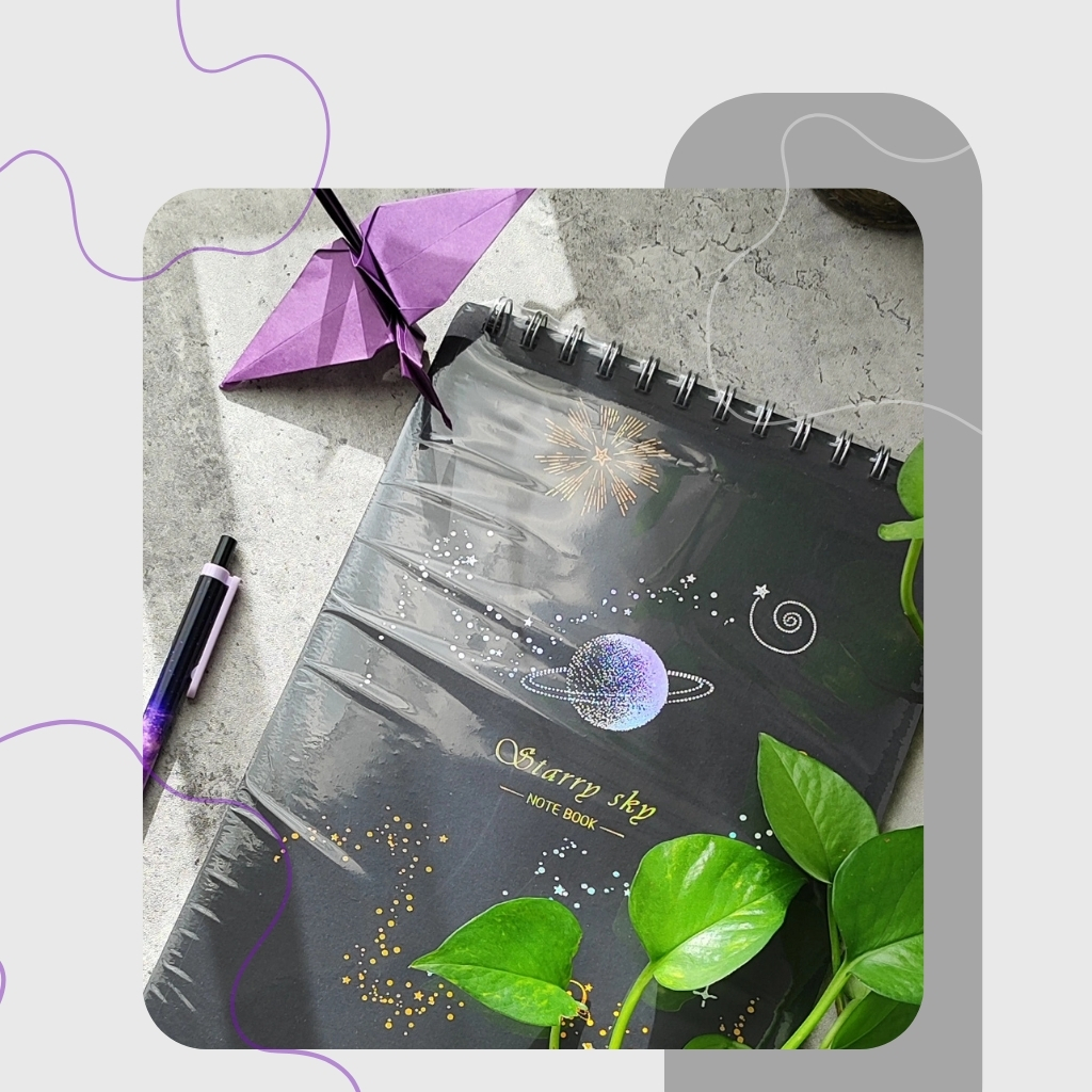 دفترچه سیاه برگ گلکسی A4