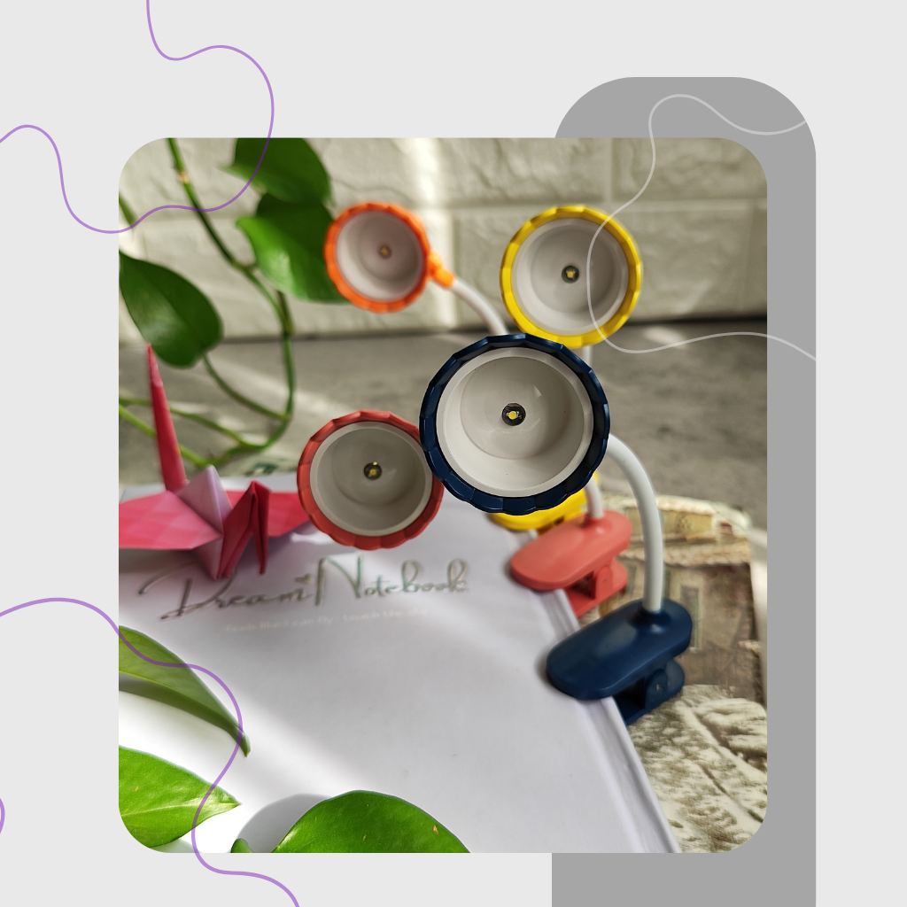 چراغ مطالعه کوچک گیره دار طرح گل