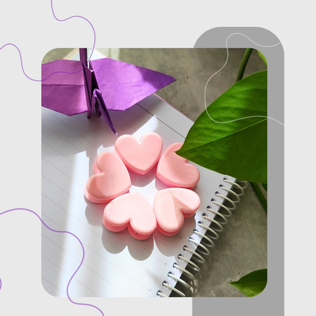 گیره کلیپسی طرح قلب صورتی